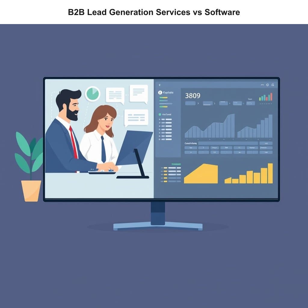Illustration for B2B Lead Generation Services vs Software — visual guide overview