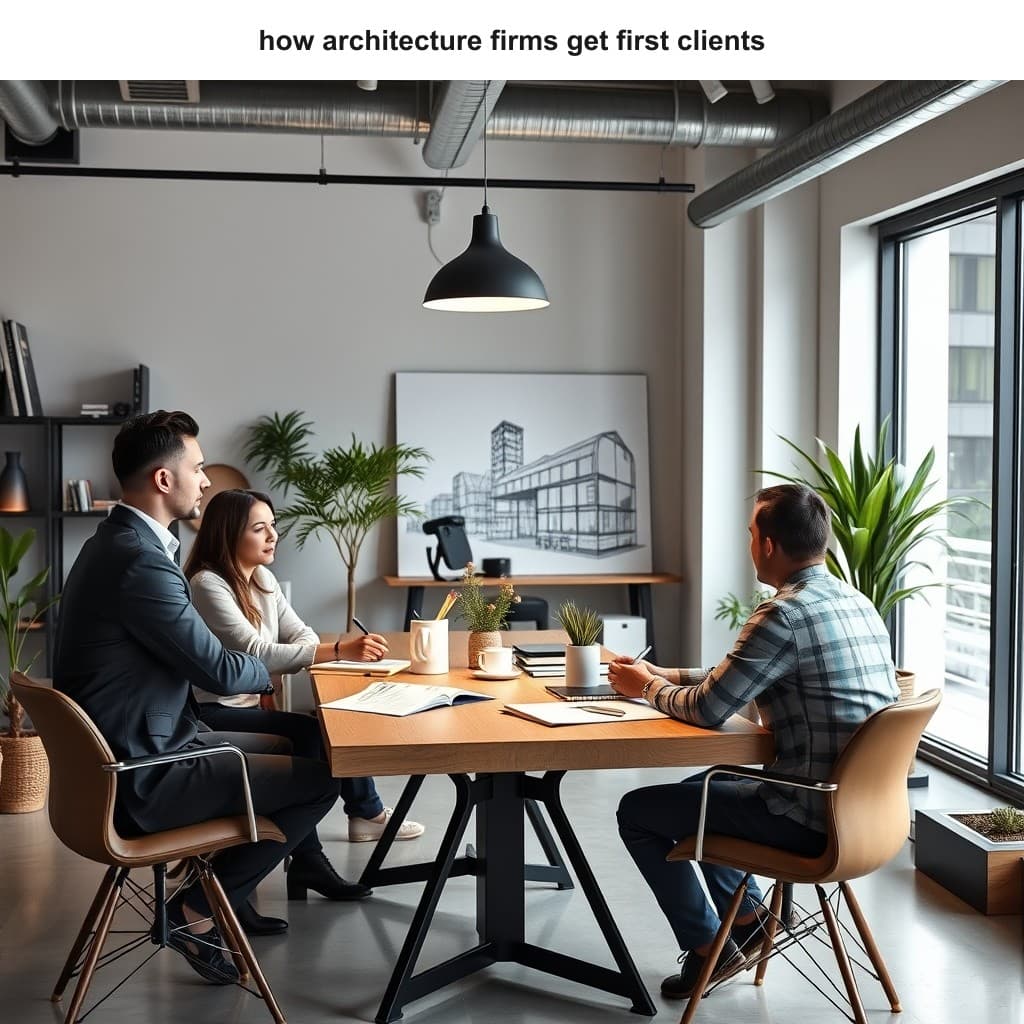 Illustration for How Architecture Firms Get Their First Clients — visual guide overview
